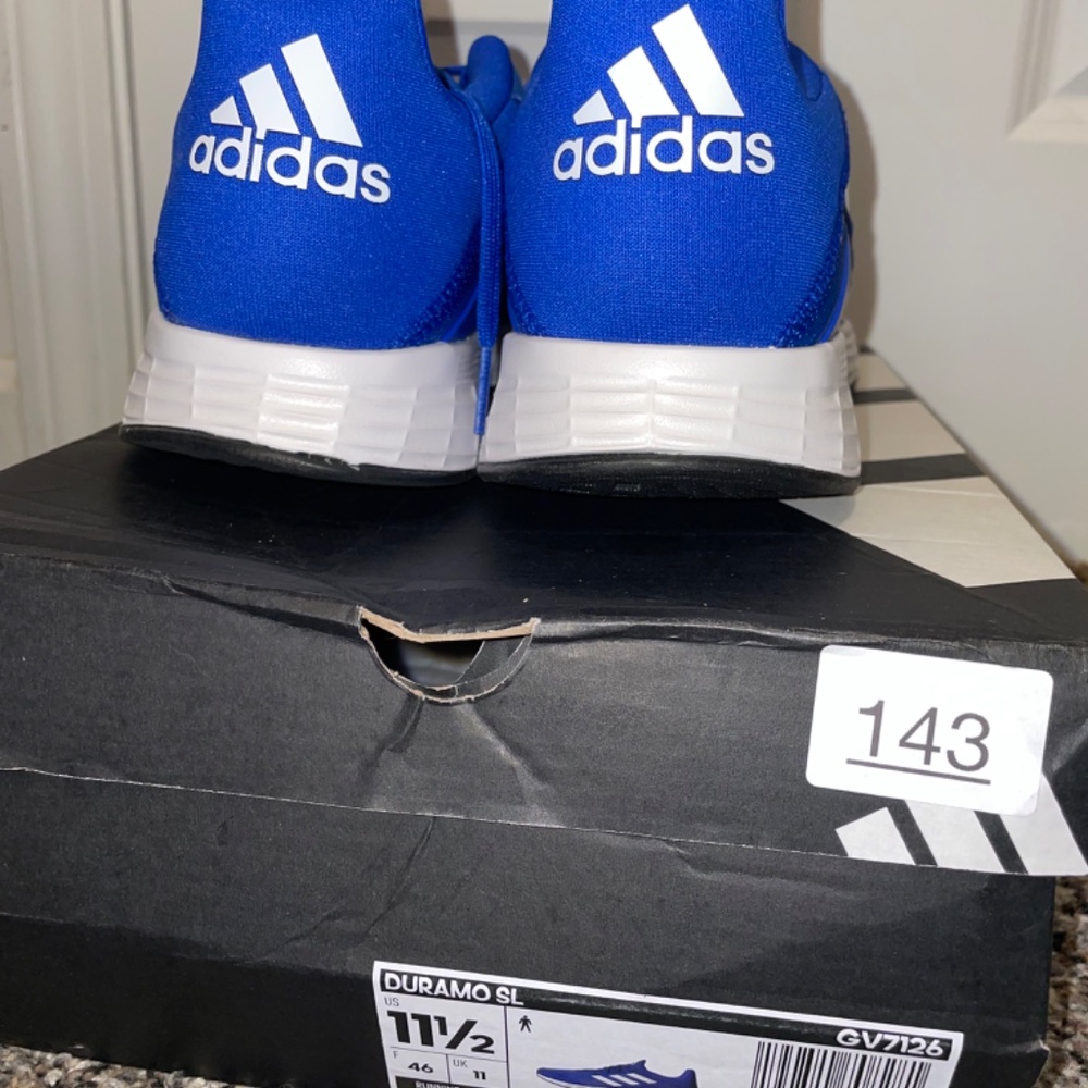 Adidas Duramo SL Blue Running Sneakers Athletic Size Mens 11.5 - Picture 6 of 9